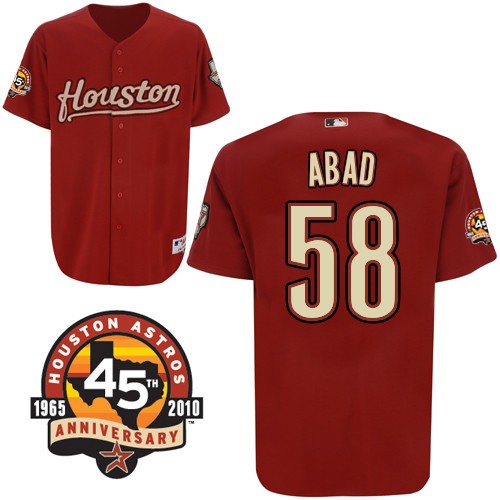Branded Houston Astros 58 Fernando Abad Red MLB Jersey With 45th Patch